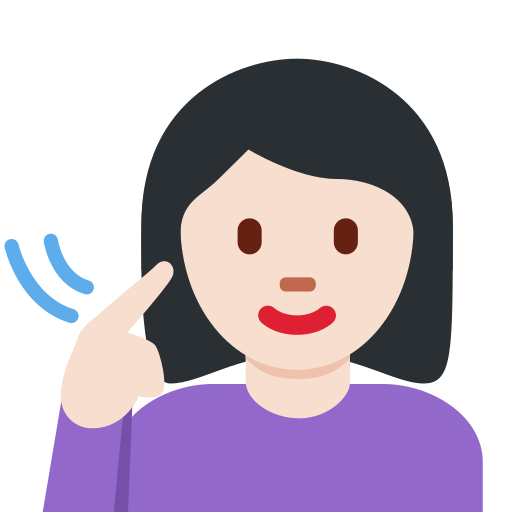 Hörselskada kvinna: ljus hy för Twitter (X) Twemoji 15.0.3