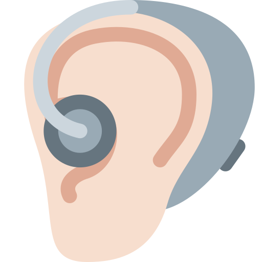 Øre med høreapparat: lys teint for Twitter (X) Twemoji 15.0.3