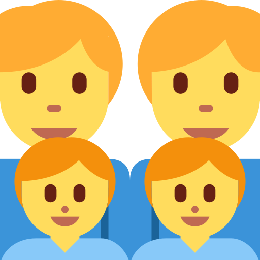 Famiglia: Uomo, Uomo, Bambino, Bambino per Twitter (X) Twemoji 15.0.3