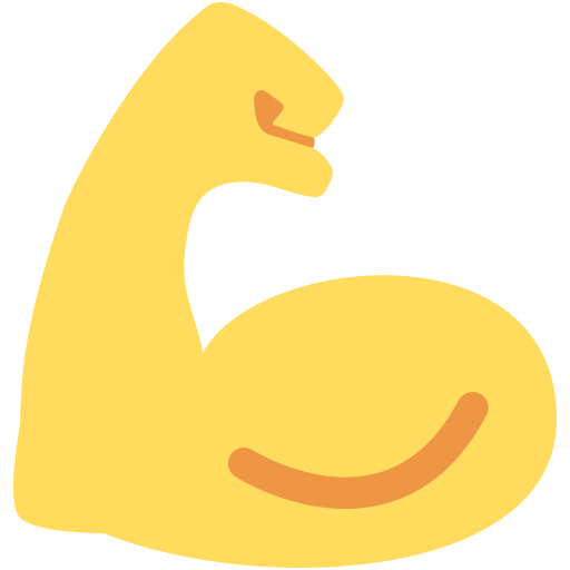Ohebný biceps pro Twitter (X) Twemoji 15.0.3
