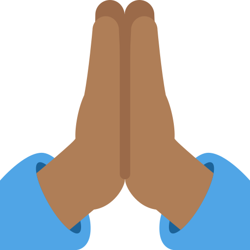 第双手合十: 中等-深肤色号为第Twitter (X) Twemoji 15.0.3号