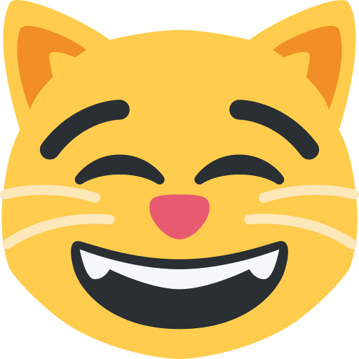 Gat somrient amb ulls somrients per Twitter (X) Twemoji 15.0.3