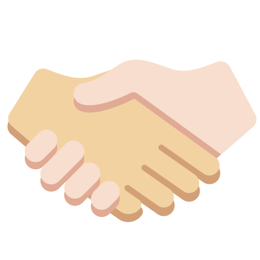 Χειραψία: μεσαίος-ανοιχτόχρωμος τόνος δέρματος, ανοιχτόχρωμος τόνος δέρματος για Twitter (X) Twemoji 15.0.3