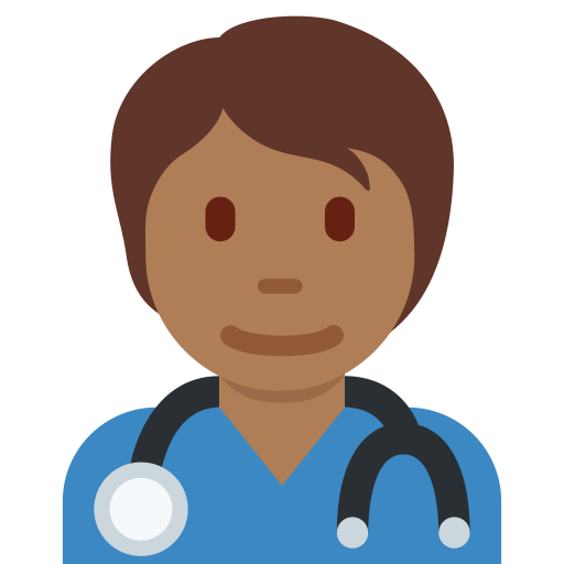 موظف بقطاع الصحة: بشرة بلون معتدل مائل للغامق لـ Twitter (X) Twemoji 15.0.3