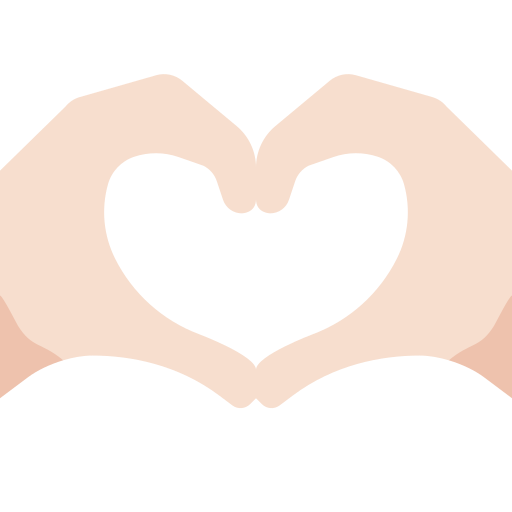 Handen in de vorm van een hart: lichte huidskleur voor Twitter (X) Twemoji 15.0.3