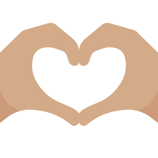 第做成心形的双手: 中等肤色号为第Twitter (X) Twemoji 15.0.3号