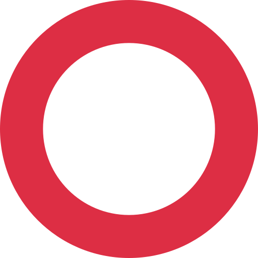 Cercle vermell buit per Twitter (X) Twemoji 15.0.3