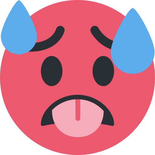 Visage Rouge Et Chaud pour Twitter (X) Twemoji 15.0.3