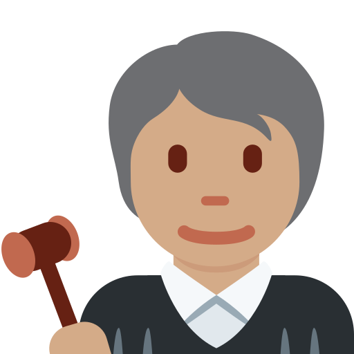 Tuomari: keskiruskea ihonväri varten Twitter (X) Twemoji 15.0.3