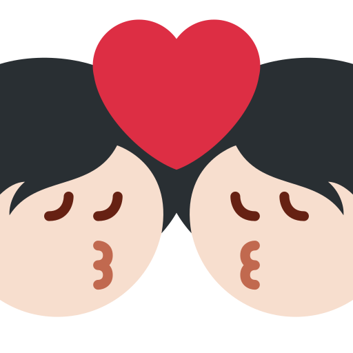 Φιλί: ανοιχτόχρωμος τόνος δέρματος για Twitter (X) Twemoji 15.0.3