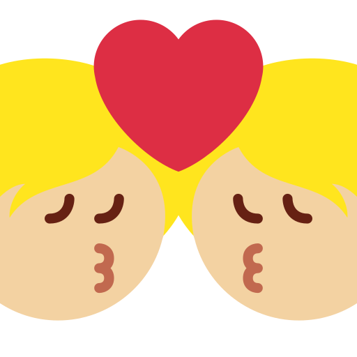 Φιλί: μεσαίος-ανοιχτόχρωμος τόνος δέρματος για Twitter (X) Twemoji 15.0.3