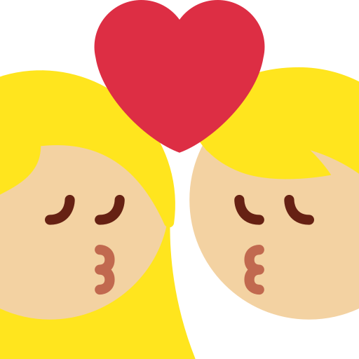 Bacio Tra Coppia: Donna, Uomo, Carnagione Abbastanza Chiara per Twitter (X) Twemoji 15.0.3
