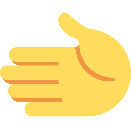 Hand som pekar till vänster för Twitter (X) Twemoji 15.0.3
