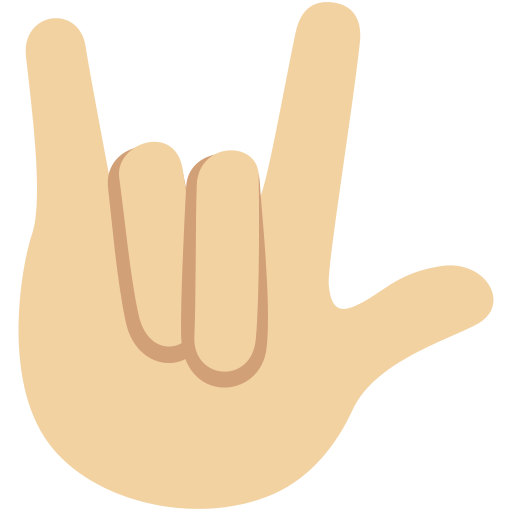 Gesto Ti Amo: Carnagione Abbastanza Chiara per Twitter (X) Twemoji 15.0.3