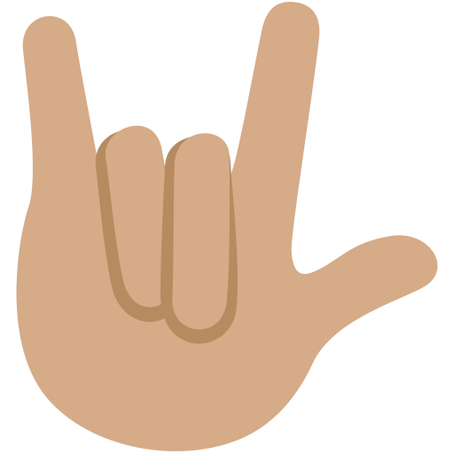 Gesto Ti Amo: Carnagione Olivastra per Twitter (X) Twemoji 15.0.3