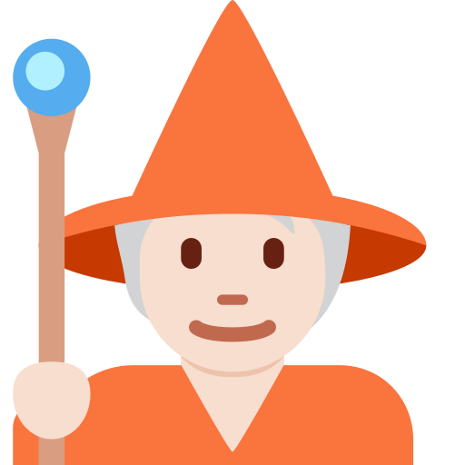 Mág: Světlý odstín pleti pro Twitter (X) Twemoji 15.0.3