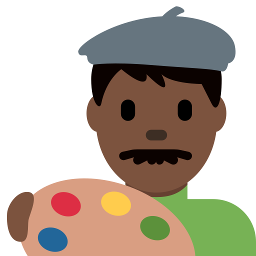 पुरुष कलाकार: साँवली त्वचा Twitter (X) Twemoji 15.0.3 के लिए