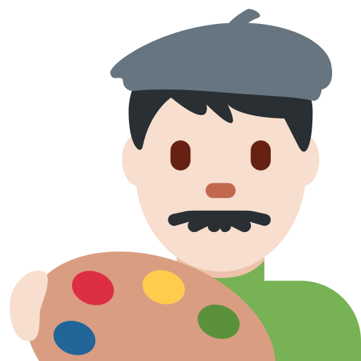 Άντρας καλλιτέχνης: ανοιχτόχρωμος τόνος δέρματος για Twitter (X) Twemoji 15.0.3