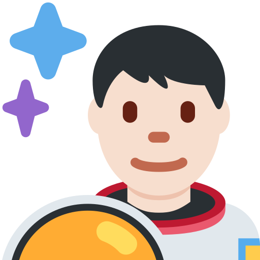 Erkek astronot: açık cilt tonu için Twitter (X) Twemoji 15.0.3
