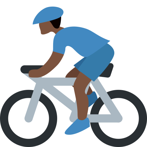 راكب دراجة: بشرة بلون غامق لـ Twitter (X) Twemoji 15.0.3