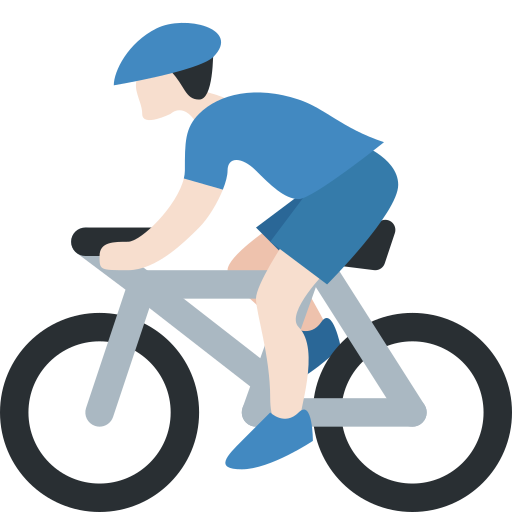 Άντρας ποδηλάτης: ανοιχτόχρωμος τόνος δέρματος για Twitter (X) Twemoji 15.0.3