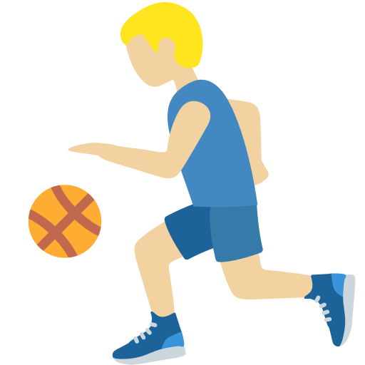 Pria memantulkan bola: warna kulit cerah-sedang untuk Twitter (X) Twemoji 15.0.3