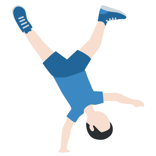 Man Cartwheeling: Světlý odstín pleti pro Twitter (X) Twemoji 15.0.3