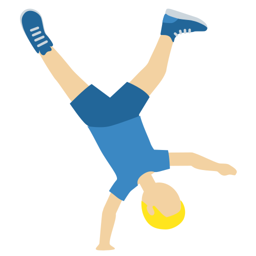 Lelaki membuat putar roda: ton kulit sederhana cerah untuk Twitter (X) Twemoji 15.0.3