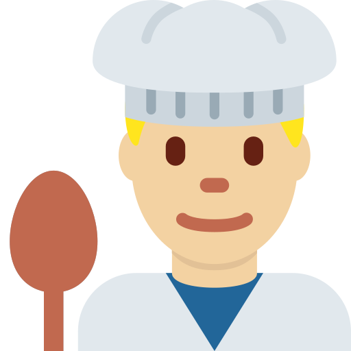 Koki pria: warna kulit cerah-sedang untuk Twitter (X) Twemoji 15.0.3