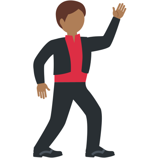 Muž tančí: Středně tmavý odstín pleti pro Twitter (X) Twemoji 15.0.3