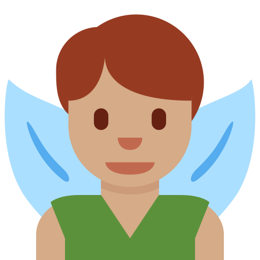 Mužská víla: Střední odstín pleti pro Twitter (X) Twemoji 15.0.3