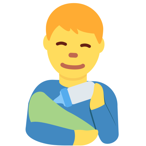 Pria menyusui bayi untuk Twitter (X) Twemoji 15.0.3