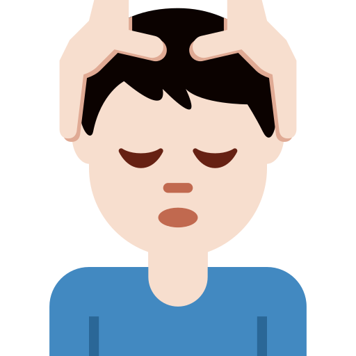 Pria dipijat kepalanya: warna kulit cerah untuk Twitter (X) Twemoji 15.0.3