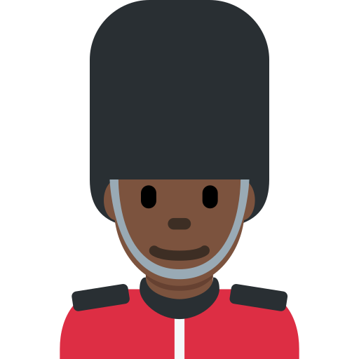 Mužská stráž: Tmavý odstín pleti pro Twitter (X) Twemoji 15.0.3