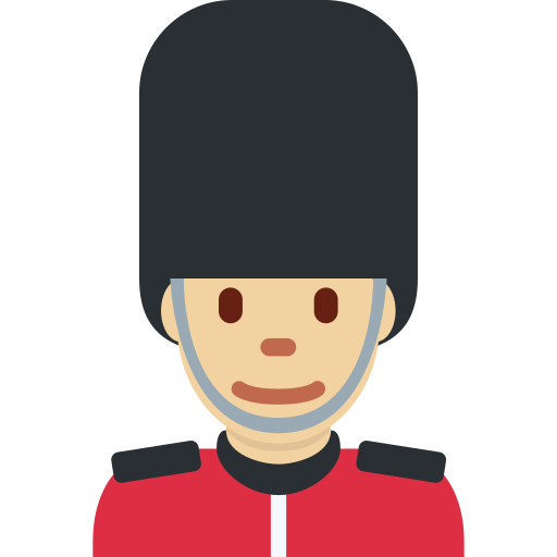 Mužská stráž: Středně světlý tón pleti pro Twitter (X) Twemoji 15.0.3