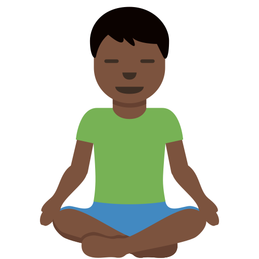 Uomo In Posizione Del Loto: Carnagione Scura per Twitter (X) Twemoji 15.0.3