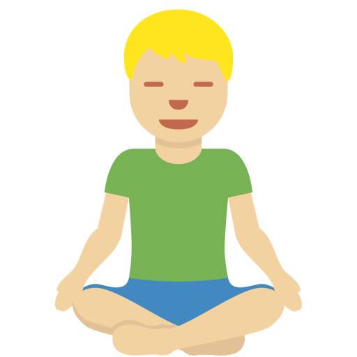 Lelaki duduk teratai: ton kulit sederhana cerah untuk Twitter (X) Twemoji 15.0.3