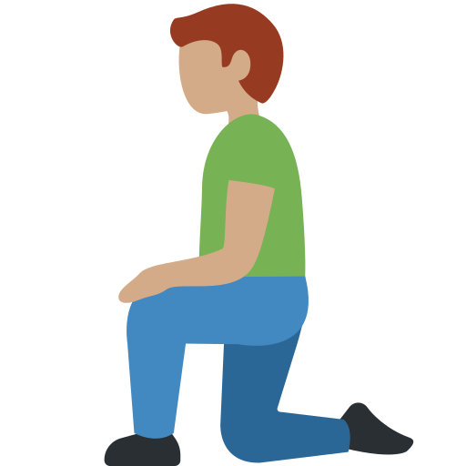 Homem Ajoelhando: Pele Morena para Twitter (X) Twemoji 15.0.3