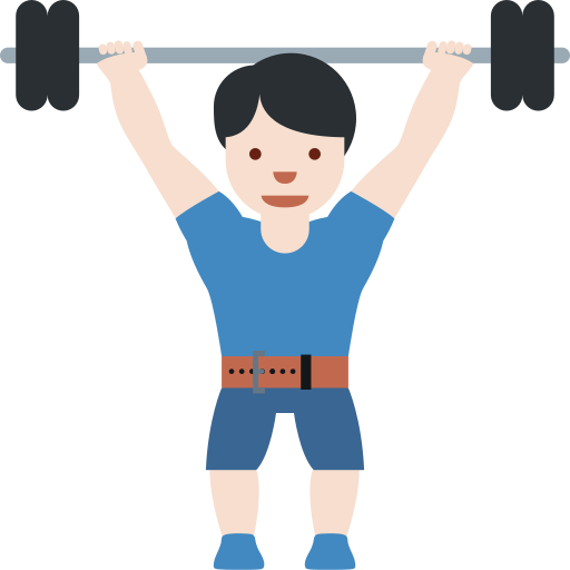 Home aixecant peses: pell clara per Twitter (X) Twemoji 15.0.3