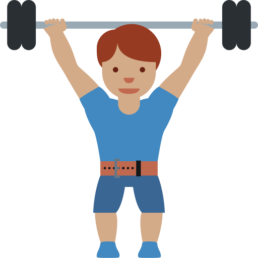 Pria mengangkat beban: warna kulit sedang untuk Twitter (X) Twemoji 15.0.3