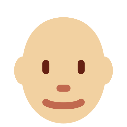 Home: Pell Mitjà Clar, Calb per Twitter (X) Twemoji 15.0.3