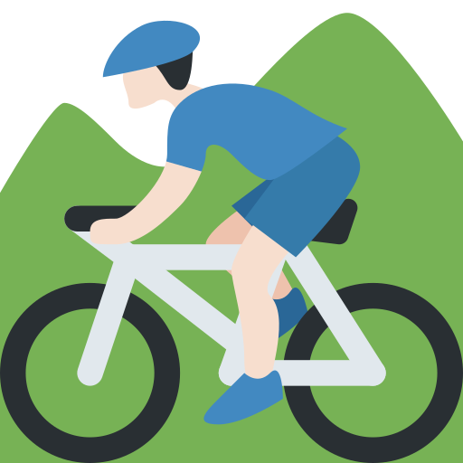 Mountainbiker: Helle Hautfarbe für Twitter (X) Twemoji 15.0.3