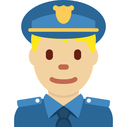 Policier: Peau Moyennement Claire pour Twitter (X) Twemoji 15.0.3