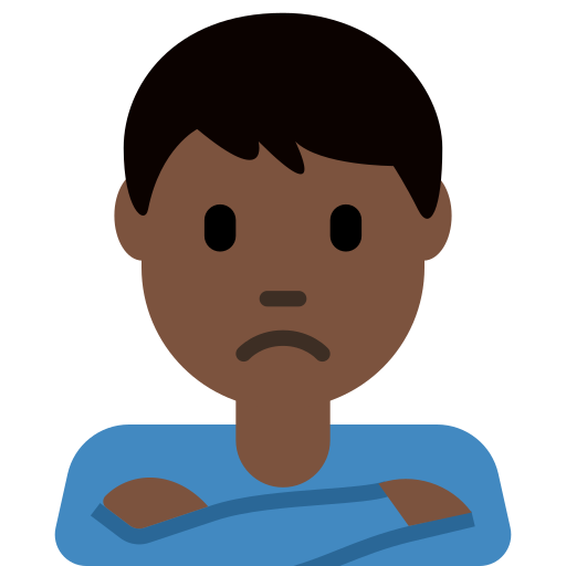 رجل عابس: بشرة بلون غامق لـ Twitter (X) Twemoji 15.0.3