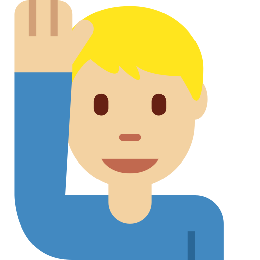Homme Qui Lève La Main: Peau Moyennement Claire pour Twitter (X) Twemoji 15.0.3