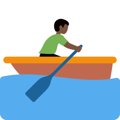 Man Rowing Boat: Dark Skin Tone for Twitter (X) Twemoji 15.0.3