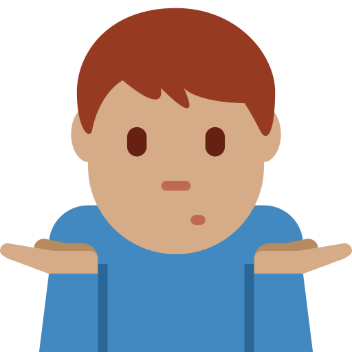 Schulterzuckender Mann: Medium Teint für Twitter (X) Twemoji 15.0.3