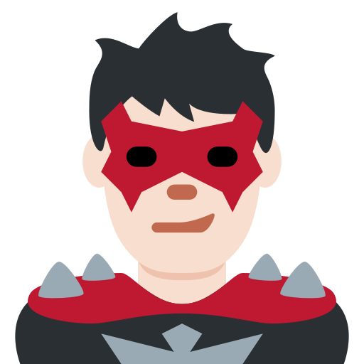 第男超级大坏蛋: 较浅肤色号为第Twitter (X) Twemoji 15.0.3号