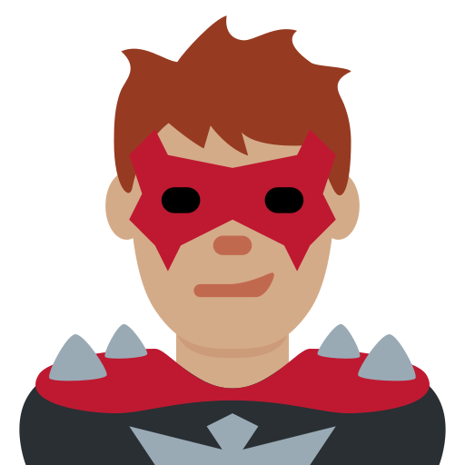 Ketua penjahat lelaki: ton kulit sederhana untuk Twitter (X) Twemoji 15.0.3