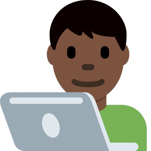 Erkek teknoloji uzmanı: koyu cilt tonu için Twitter (X) Twemoji 15.0.3